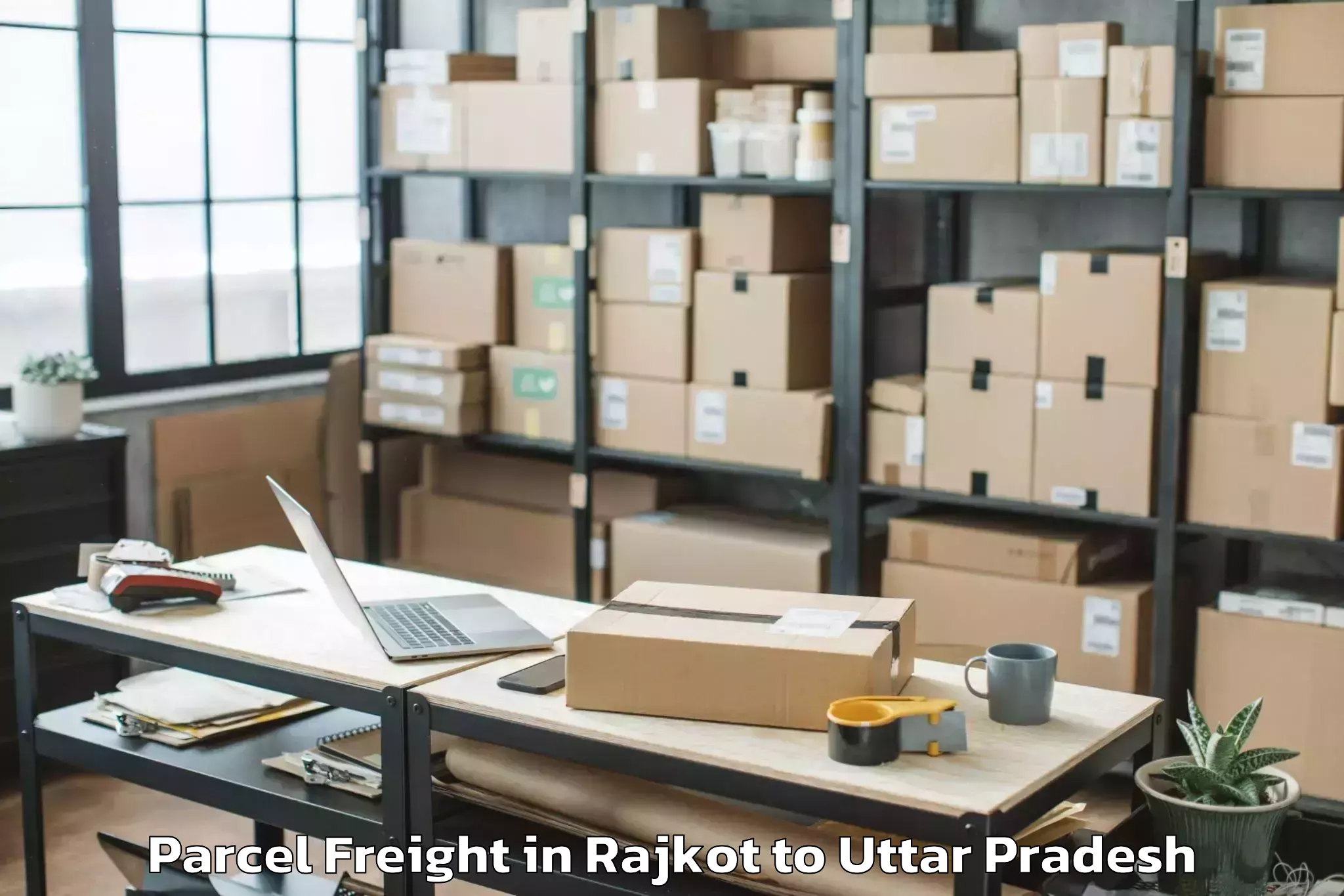 Comprehensive Rajkot to Abhilashi University Lucknow Parcel Freight